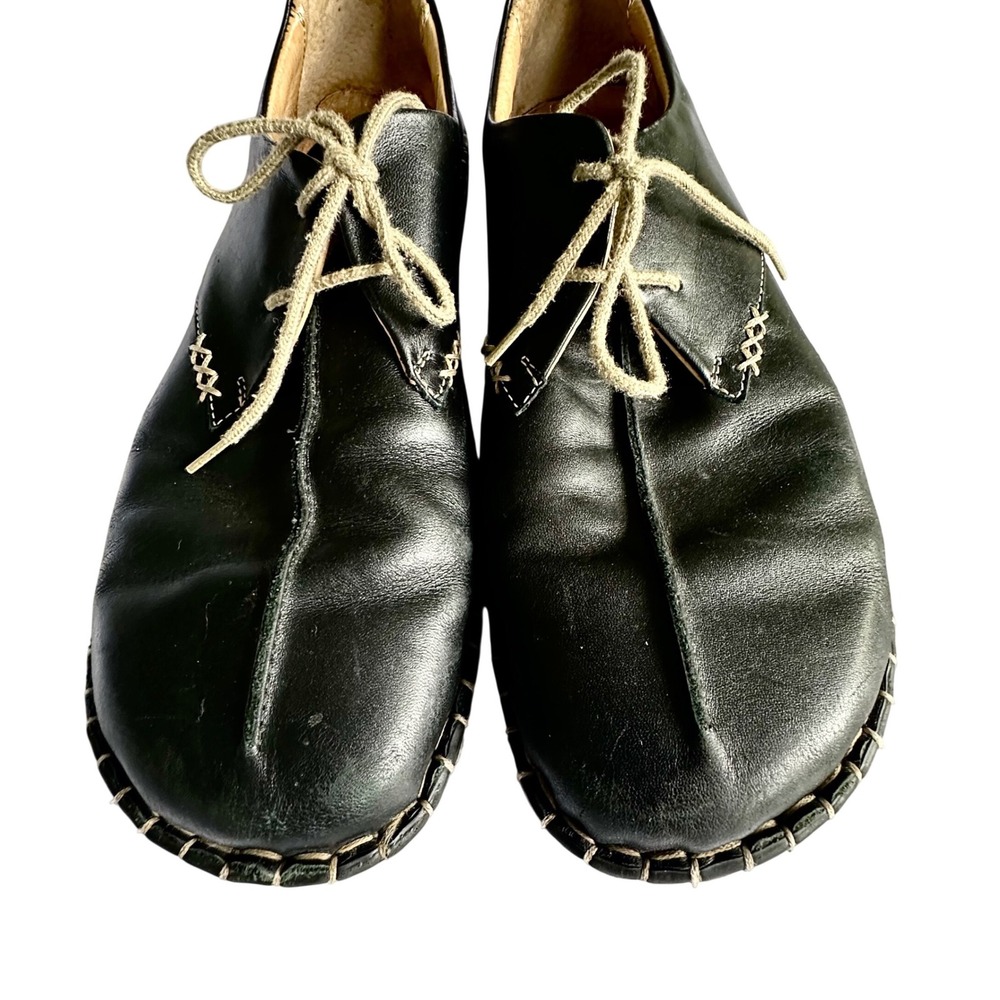 Josef Seibel Black Leather Lindsay Oxford Whipstitch Comfort Shoes Womens 40